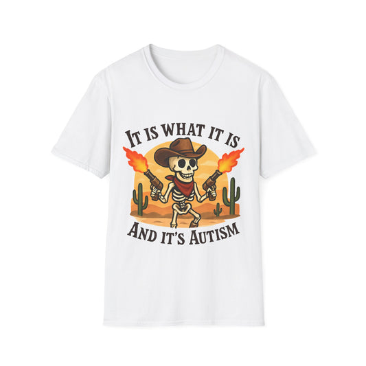 Autism Awareness Cowboy Skeleton T-Shirt, Fun Graphic Tee for Autism Support, Casual Wear, Birthday Gift, Halloween Shirt